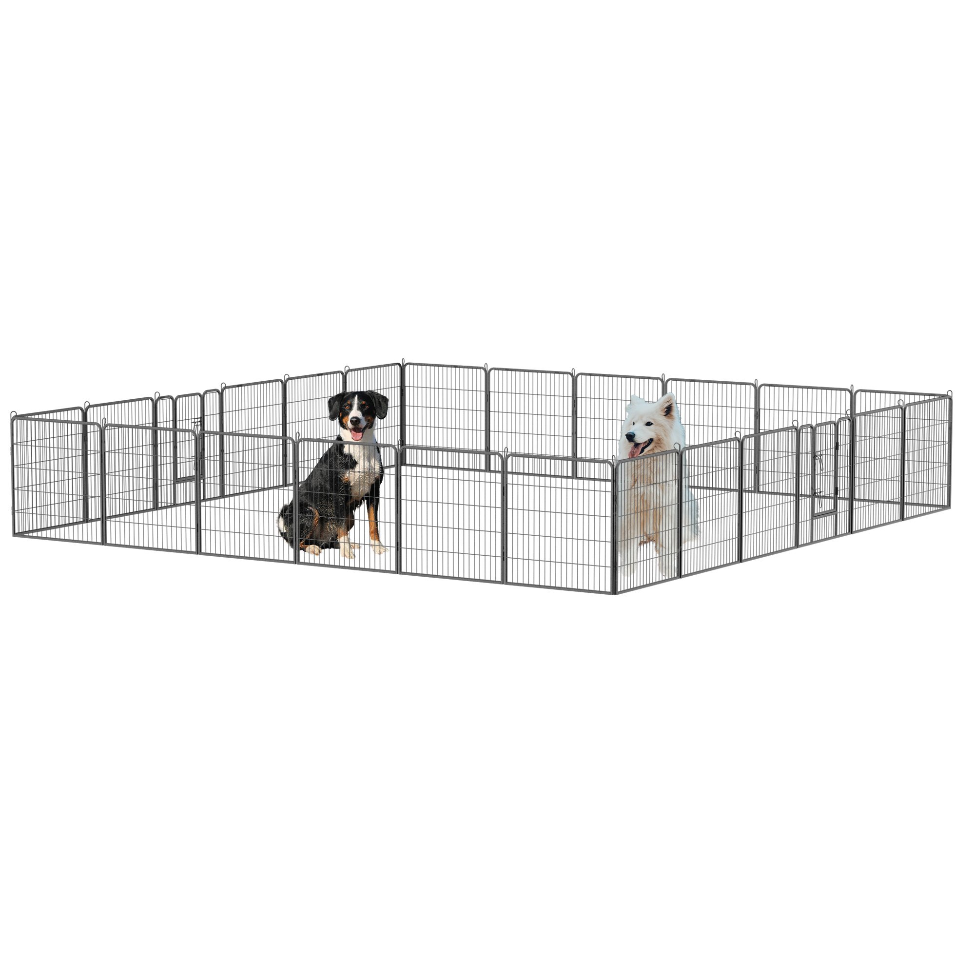 Dog Pens Outdoor 32" Height Foldable24 Panels Heavy Duty Metal Portable Dog Playpen Indoor Anti-Rust Exercise Dog Fence with Doors for Large/Medium/Sm Dog Pens Outdoor 32" Height Foldable24 Panels Heavy Duty Metal Portable Dog Playpen Indoor Anti-Rust Exercise Dog Fence with Doors for Large/Medium/Sm