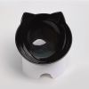 Pet Feeding Bowl Cat Ear Shape Feeding Bowl Neck Protection Bowl - Black