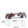Plastic Framed Double Diner Pet Bowl in Stainless Steel; Small; Gold and Silver - BNC-14020