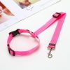 Solid Color 2 In 1 Pet Car Seat Belt Nylon Lead Leash Backseat Safety Belt Adjustable For Dog & Cat - Rose
